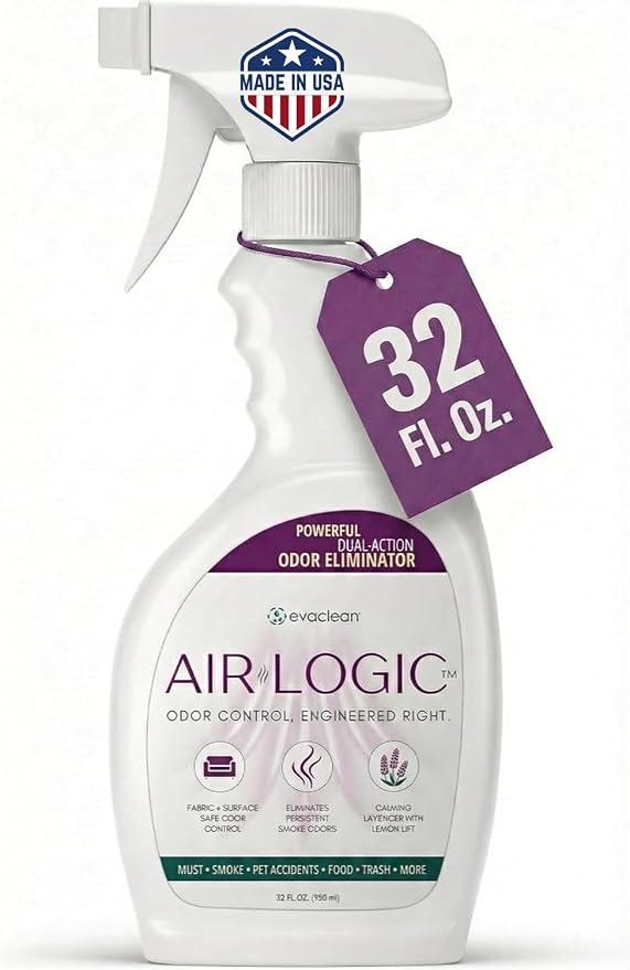 Dual-Action Odor Eliminator Spray 32 Fl Oz, Plant-Based Instant Knockdown & Enzymatic Deodorizer for Home, Neutralizes 16