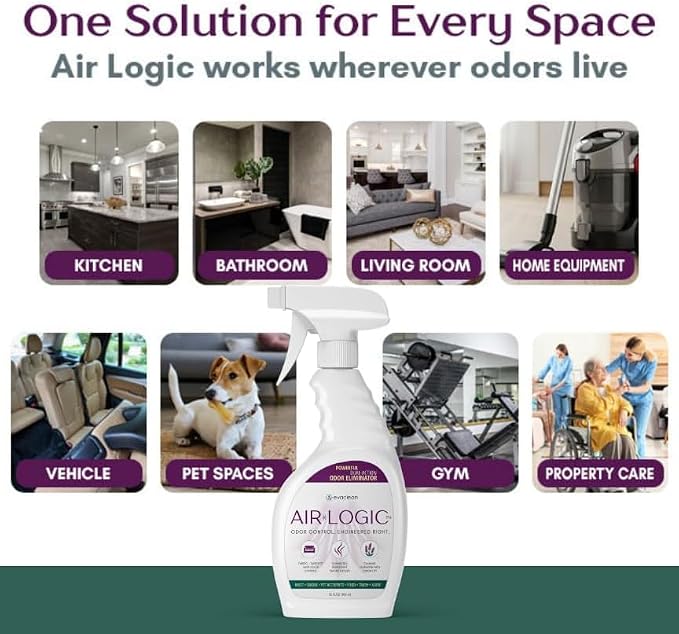 Dual-Action Odor Eliminator Spray 32 Fl Oz, Plant-Based Instant Knockdown & Enzymatic Deodorizer for Home, Neutralizes 16