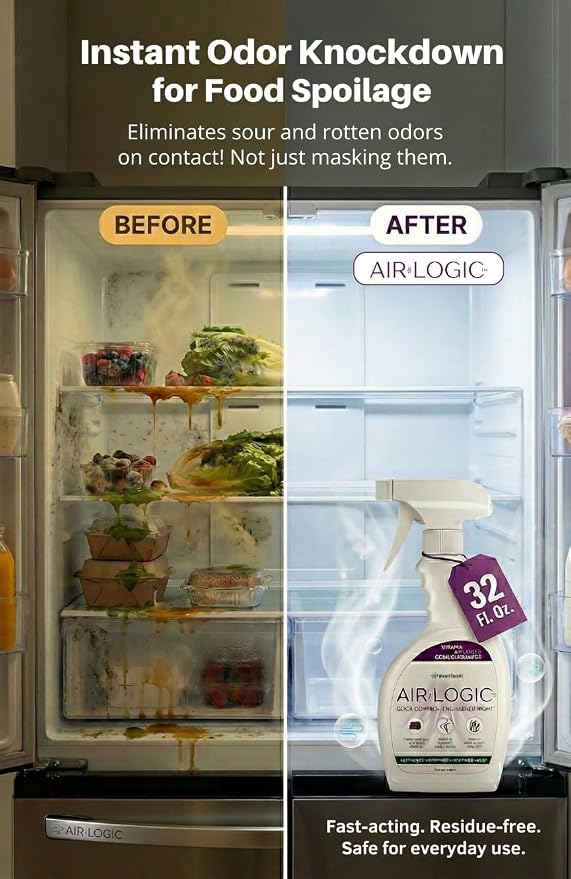 Dual-Action Odor Eliminator Spray 32 Fl Oz, Plant-Based Instant Knockdown & Enzymatic Deodorizer for Home, Neutralizes 16