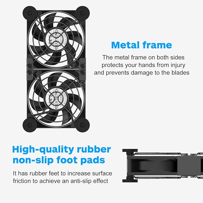 Dual Cooling Fan Whisper Quiet 80mm USB Fan 3 Adjustable High Speed USB Port Heatsink Fans Compatible for PS4, PS5, Router