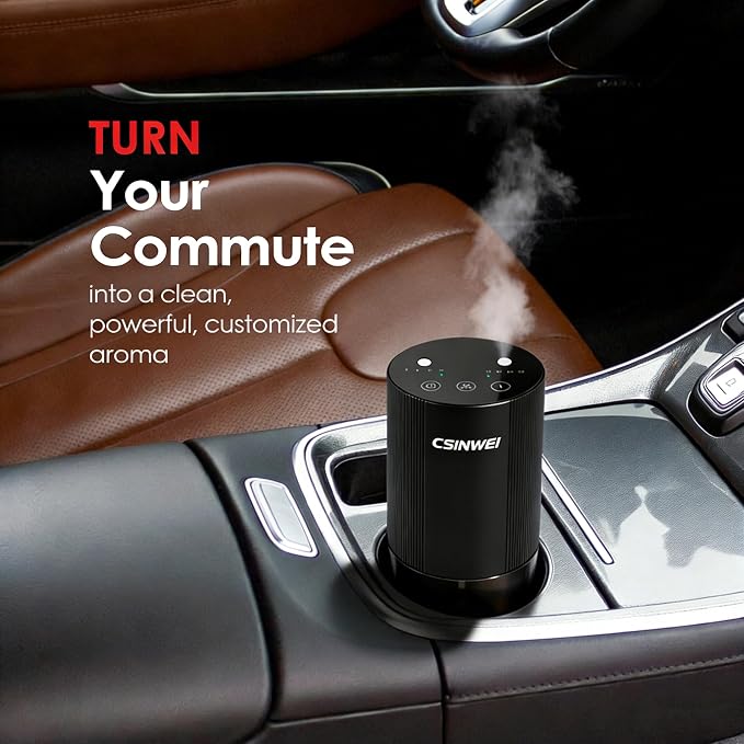 Dual Nozzle Waterless Essential Oil Diffuser for Home Large Room, Car, Office, Portable Battery Operated Aromatherapy Scent