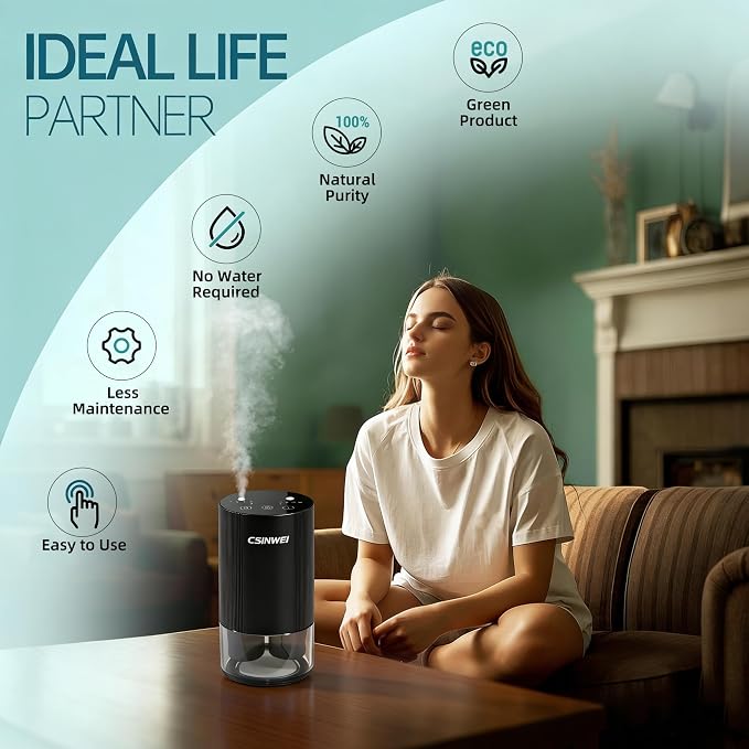Dual Nozzle Waterless Essential Oil Diffuser for Home Large Room, Car, Office, Portable Battery Operated Aromatherapy Scent