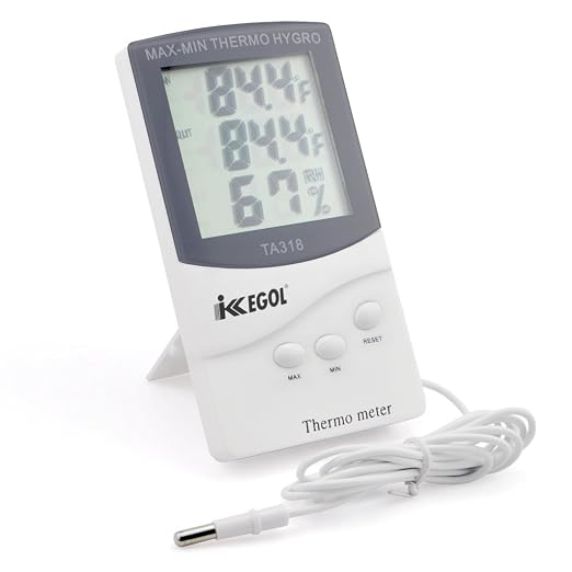 Dual Sensor LCD Display Indoor Outdoor Digital Thermometer Hygrometer with Max Min Memory, alternate product view 8
