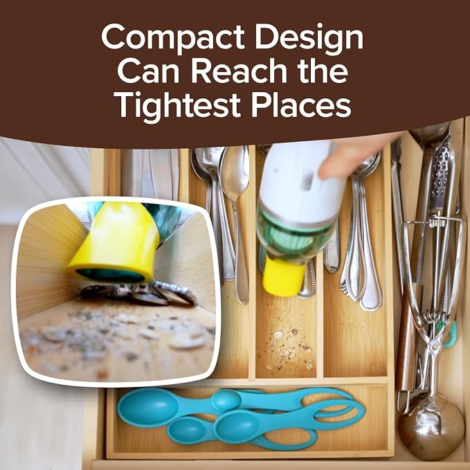 Duck Compact Cordless Vacuum, Ultra-Powerful Upgraded Battery for Extra-Long Run Time, AS SEEN ON TV, Strong Suction, Easy to