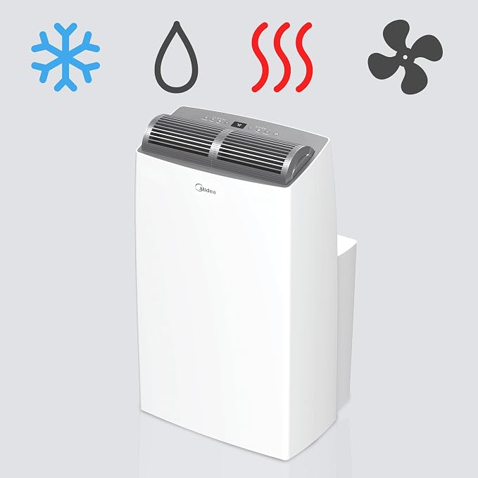 Duo 14,000 BTU (12,000 BTU SACC) High Efficiency Inverter Quiet Portable Air Conditioner,with Heat up to 550 Sq. Ft.,white