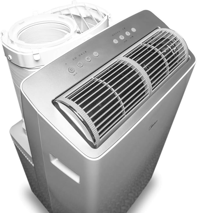 Duo 14,000 BTU (12,000 BTU SACC) High Efficiency Inverter Quiet Portable Air Conditioner,with Heat up to 550 Sq. Ft.,white