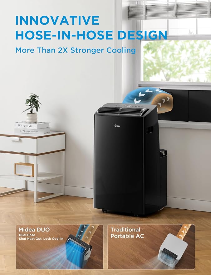 Duo 14,000 BTU (12,000 BTU SACC) High Efficiency Inverter Ultra Quiet Portable Air Conditioner, with Heat up to, alternate