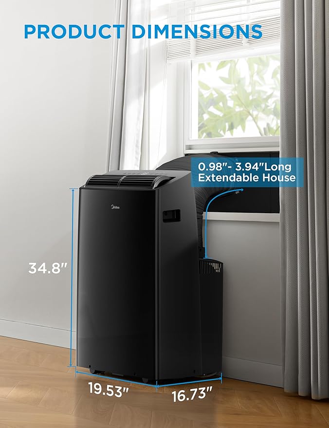 Duo 14,000 BTU (12,000 BTU SACC) High Efficiency Inverter Ultra Quiet Portable Air Conditioner, with Heat up to, alternate