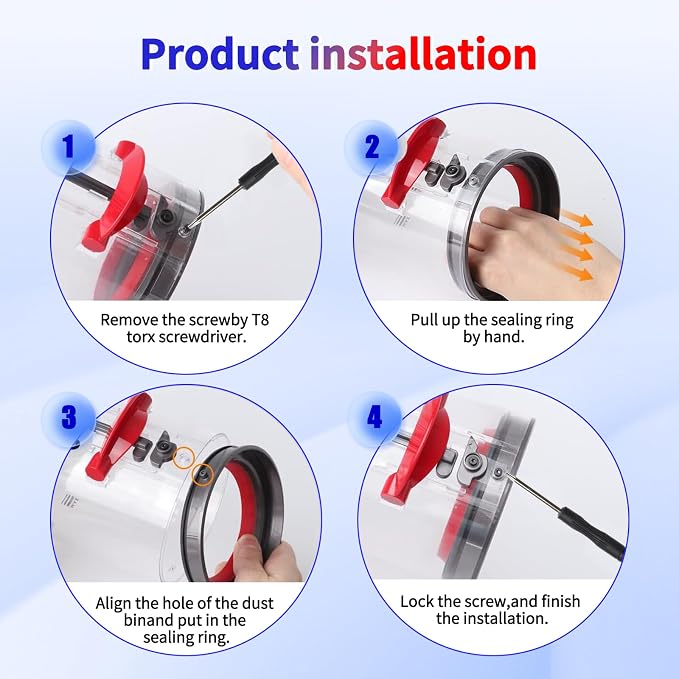 Dust Bin Fixed Sealing Ring Replacement Parts Compatible with V11 Cordless Vacuum Cleaner,Dust Bucket Accessories