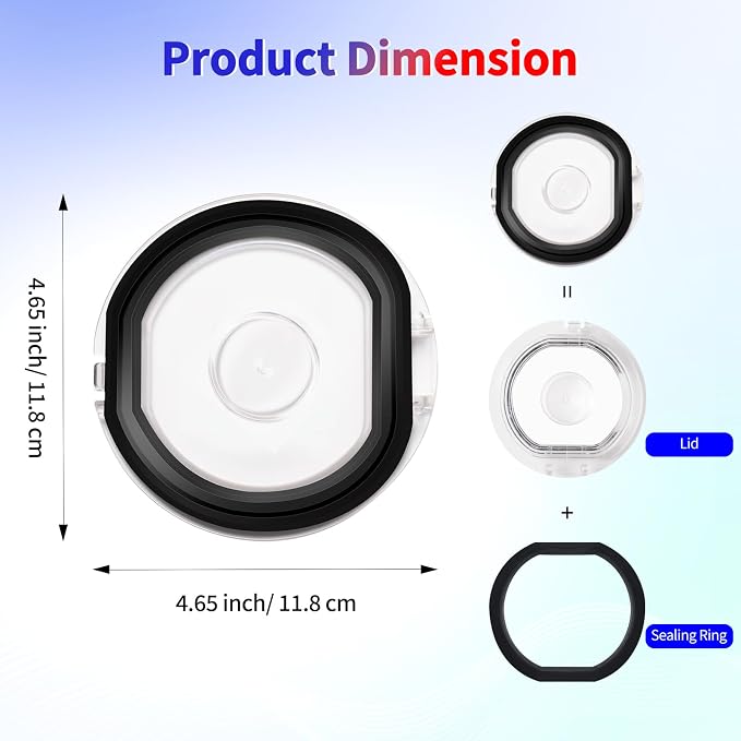 Dust Bin Lid Replacement Parts Compatible with V7,V8 Cordless Vacuum Cleaners,Dirt Cup Cover with Sealing Ring