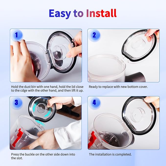 Dust Bin Lid Replacement Parts Compatible with V7,V8 Cordless Vacuum Cleaners,Dirt Cup Cover with Sealing Ring