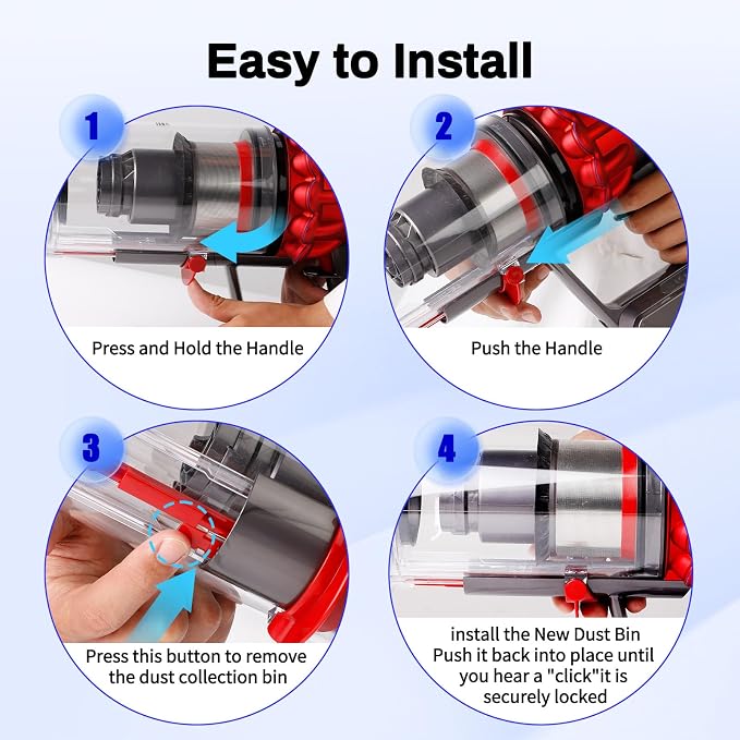 Dust Bin Replacement Compatible with Cyclone V10 Absolute,V10 Animal, V10 Animal Pro,V10 Total Clean +,SV12 Cordless Vacuum