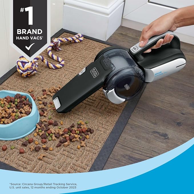 dust buster PIVOT VAC Handheld Vacuum Cordless, Car Vacuum Portable Rechargeable, Extendible Crevice Tool and 200 Degree