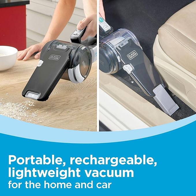 dust buster PIVOT VAC Handheld Vacuum Cordless, Car Vacuum Portable Rechargeable, Extendible Crevice Tool and 200 Degree