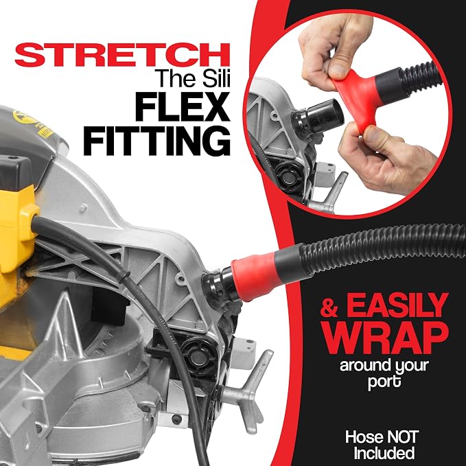 Dust Collection Power Tool Hose Sili Flex Fit Threaded Fittings - Silicone Shop Vacuum Hose Adapter Kit – Universal