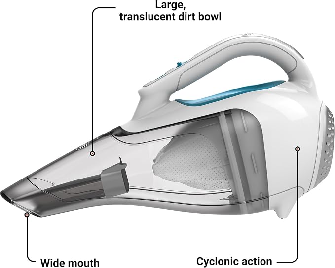 dustbuster Cordless Handheld Vacuum, Portable Vacuum for Car and Home Rechargeable, Powerful Suction, Wide Mouth