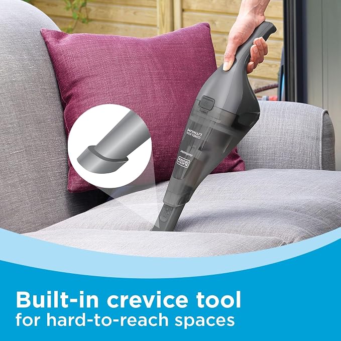 dustbuster Handheld Vacuum, 8V Cordless, Hand Vacuum for Quick Cleanup with Crevice Tool and Washable Filter (HNVC220BCZ01)