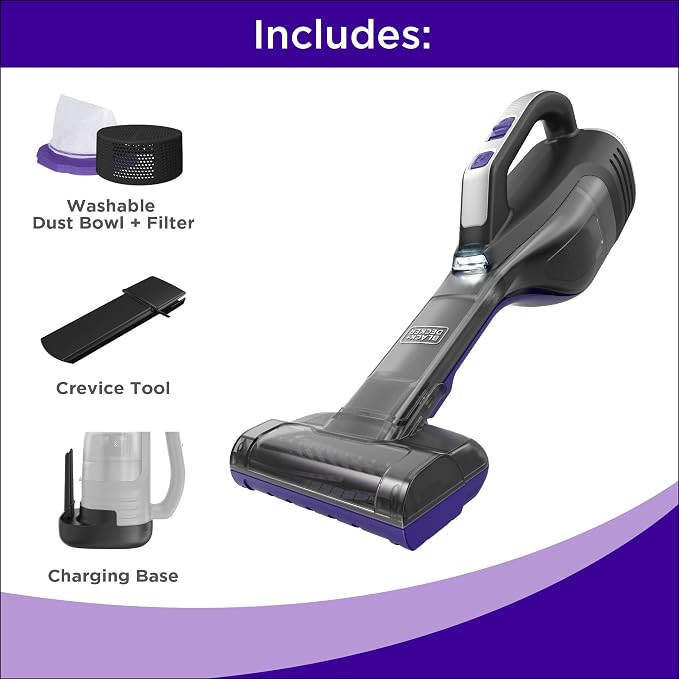 dustbuster Reveal Pet Hair Vacuum, Hand Held Vacuum Cordless Portable for Home and Car, Rechargeable, LED Light, Powerful
