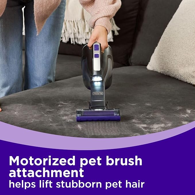 dustbuster Reveal Pet Hair Vacuum, Hand Held Vacuum Cordless Portable for Home and Car, Rechargeable, LED Light, Powerful