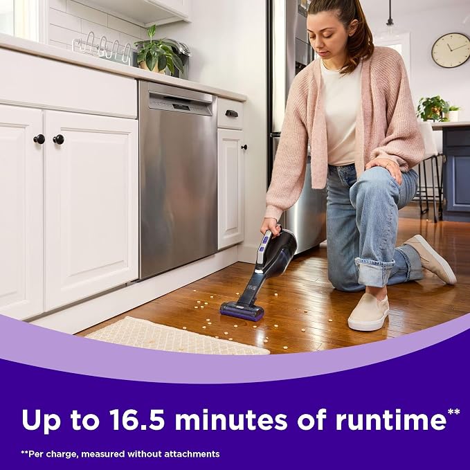 dustbuster Reveal Pet Hair Vacuum, Hand Held Vacuum Cordless Portable for Home and Car, Rechargeable, LED Light, Powerful