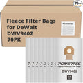 DWV9402 Fleece Bags for 70PK, for DWV010, DWV012, DWV015 8 & 10 Gallon Dust Extractor, Replacement Shop Vacuum