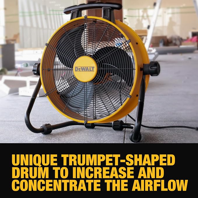 DXF1840 Floor Fan, Industrial Fans, 18 Inch High Velocity Fan with 3-Speed Heavy Duty Air Circulator and 180 Adjustable Tilt