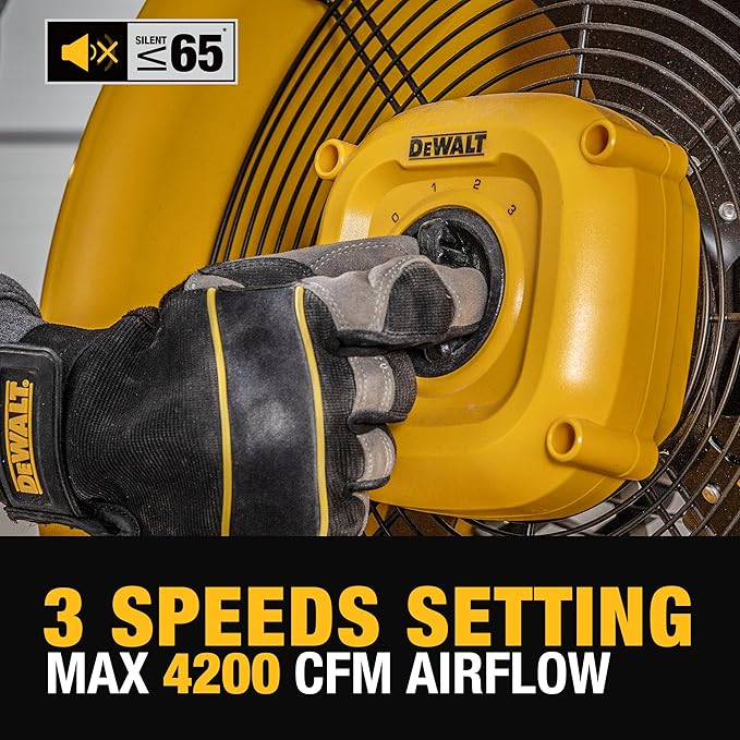 DXF1840 Floor Fan, Industrial Fans, 18 Inch High Velocity Fan with 3-Speed Heavy Duty Air Circulator and 180 Adjustable Tilt