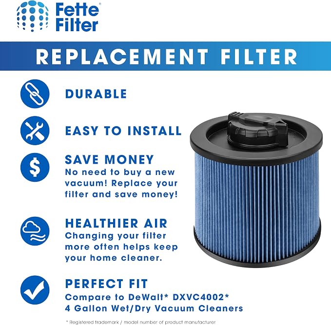 DXVC4002 High Efficiency Cartridge Filter Replacement Compatible with Compatible with DXV04T, DXV05P, DXV05S, DXV08S