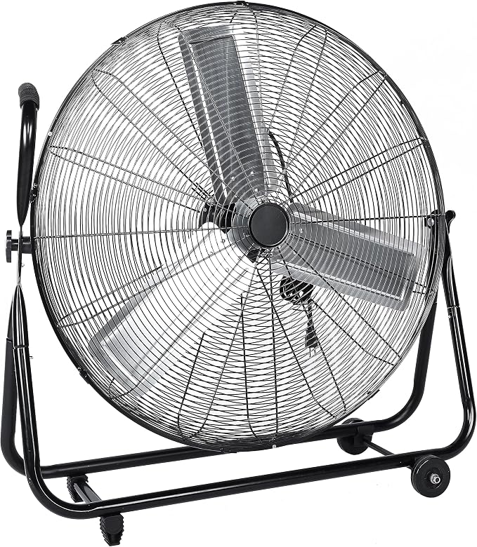 Dynamic 30-Inch Floor Fan with Roll Booster - Industrial-Grade Airflow, 360 Degree Adjustable Tilt, and Portable Design for