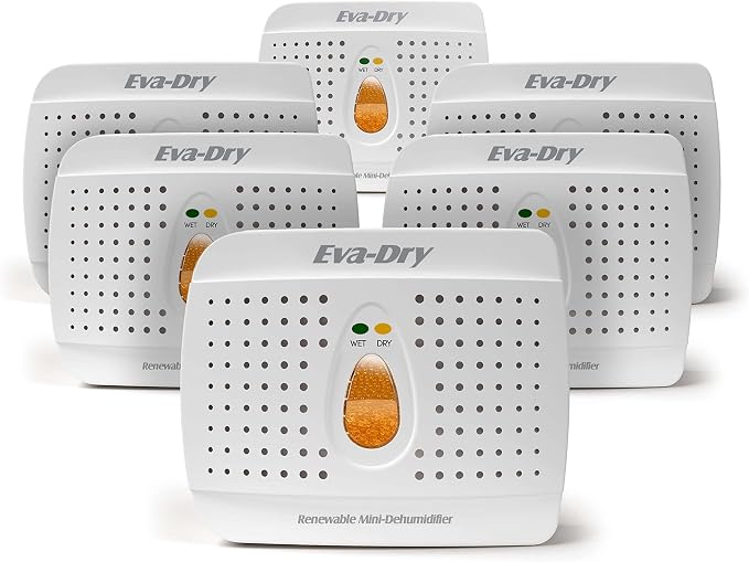 E-333 (6-pack) Wireless Mini Dehumidifier. Top Moisture Absorber for Small Spaces. Rechargeable & Portable., product image