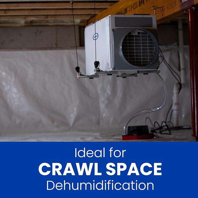 E070 Crawl Space Dehumidifier for Basement & Crawlspace – 70-Pint High-Capacity Commercial Dehumidifier for Homes Up to