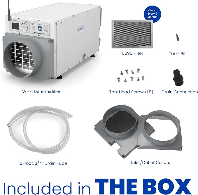 E070W Smart Wi-Fi Crawl Space Dehumidifier, 70-Pint Commercial Whole-House Dehumidifier for Basement, alternate product view