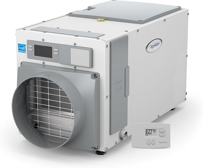 E080 Pro 80-Pint Whole-House Dehumidifier + Model 76 Wall Mount Control, Ideal for Basements, Crawlspaces, product image