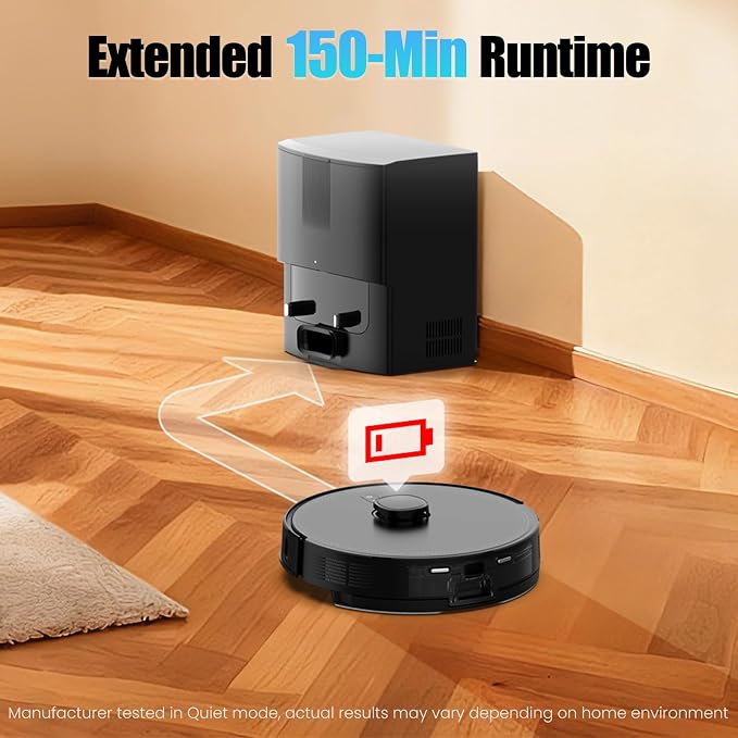 E10+ Robot Vacuums and Mop, 75-Day Self-Emptying, 8000PA Suction, LiDAR Navigation, Home Mapping, APP & Voice Control