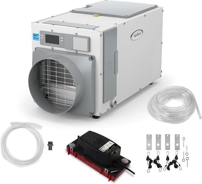 E100 Whole House Dehumidifier for Basement & Crawl Space – 100-Pint High-Capacity Commercial Dehumidifier for Homes Up to