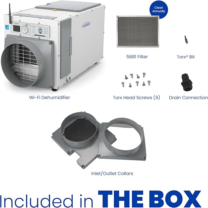 E100W Smart Wi-Fi Whole-House Dehumidifier 100-Pint ENERGY STAR Commercial Dehumidifier for Basement, alternate product view