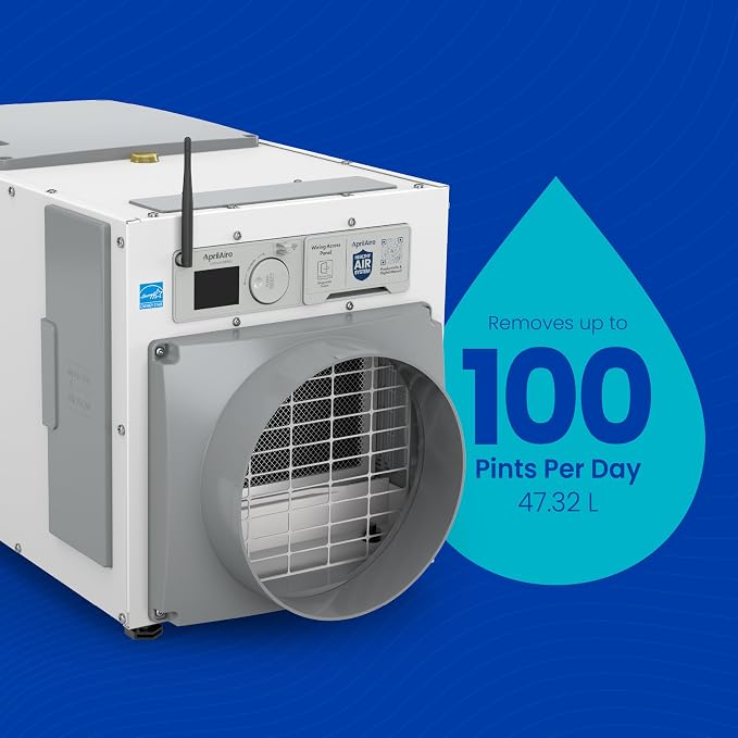 E100W Smart Wi-Fi Whole-House Dehumidifier 100-Pint ENERGY STAR Commercial Dehumidifier for Basement, alternate product view