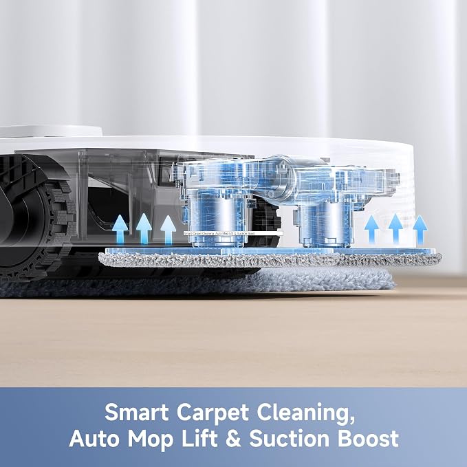 E40 Ultra Robot Vacuum and Mop, 19,000Pa Suction, Extenable & Liftable Mop, All-in-One Station, Auto-Empty, Auto Washing &