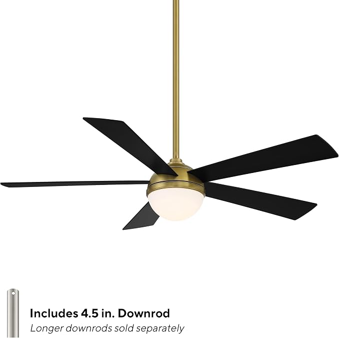 Eclipse 5-Blade Aluminum Smart Ceiling Fan in Brass/Matte Black, alternate product view 2