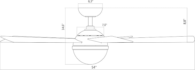 Eclipse 5-Blade Aluminum Smart Ceiling Fan in Brass/Matte Black, alternate product view 9