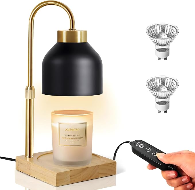 Electric Candle Warmer Lamp with 2H/4H/8H Timer Dimming Height Adjustable Safety Night Lamp, Home Scented Jar Candles Decor