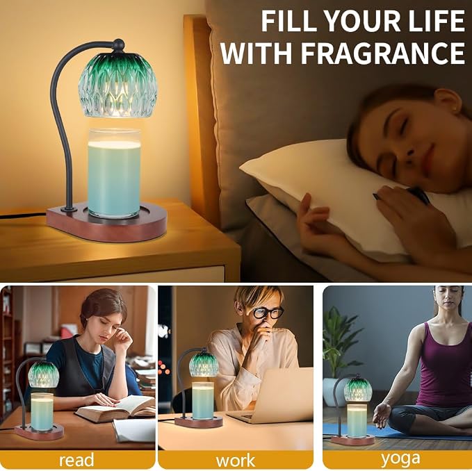 Electric Candle Warmer Lamp with Timer&Dimmable for Jar Scented Candles, alternate product view 6