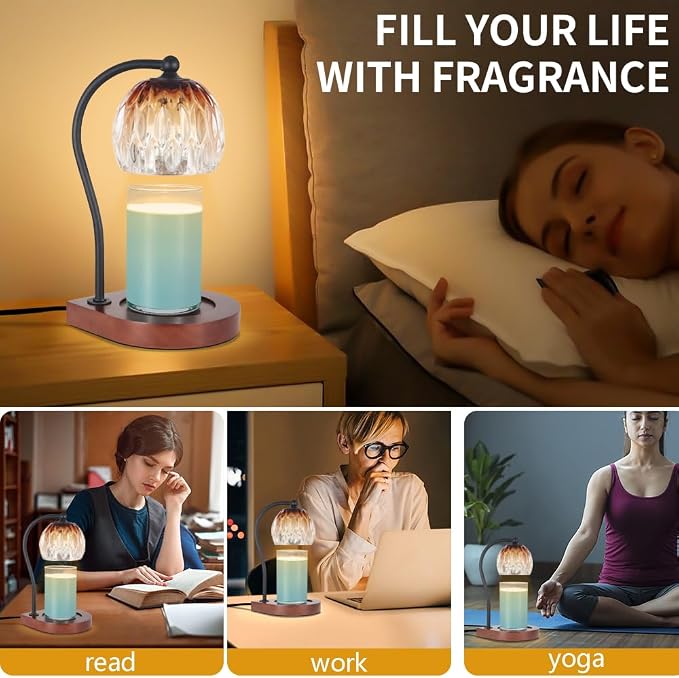 Electric Candle Warmer Lamp with Timer&Dimmable for Jar Scented Candles, alternate product view 5