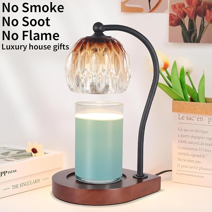 Electric Candle Warmer Lamp with Timer&Dimmable for Jar Scented Candles, alternate product view 6