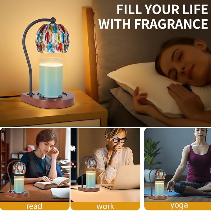 Electric Candle Warmer Lamp with Timer&Dimmable for Jar Scented Candles, alternate product view 5