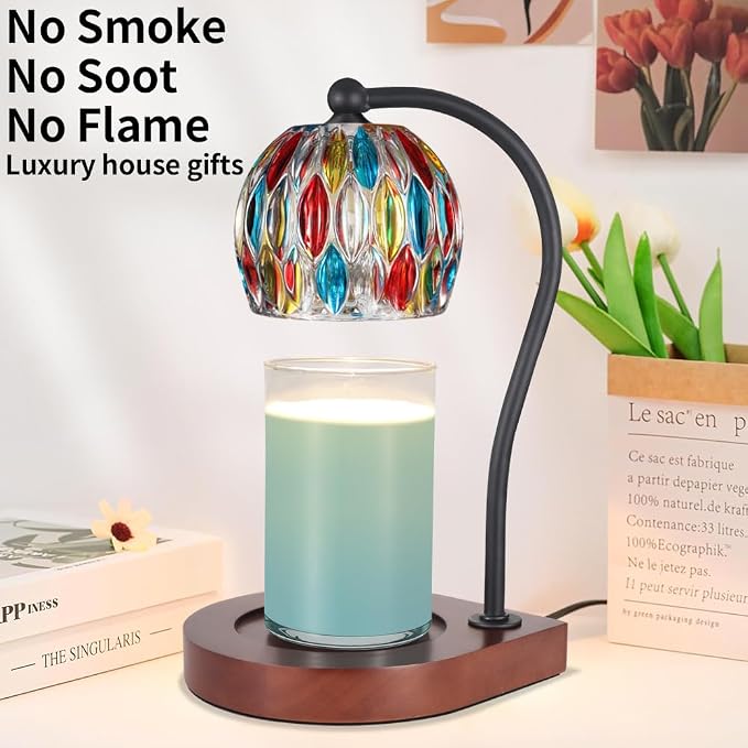 Electric Candle Warmer Lamp with Timer&Dimmable for Jar Scented Candles, alternate product view 6