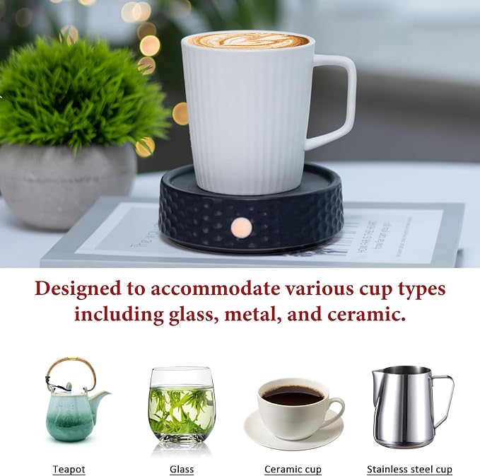 Electric Large Candle Warmer Plate - Ceramic Candle Wax Warmers for Jar Candles, Coffee Mug Warmer, Cup Warmers for Home