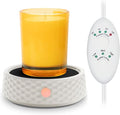 Electric Large Candle Warmer Plate - Ceramic Candle Wax Warmers Timer Adjust Fragrance Intensity Auto Shut Off for Home