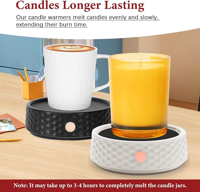 Electric Large Candle Warmer Plate - Ceramic Candle Wax Warmers for Jar Candles, alternate product view 3
