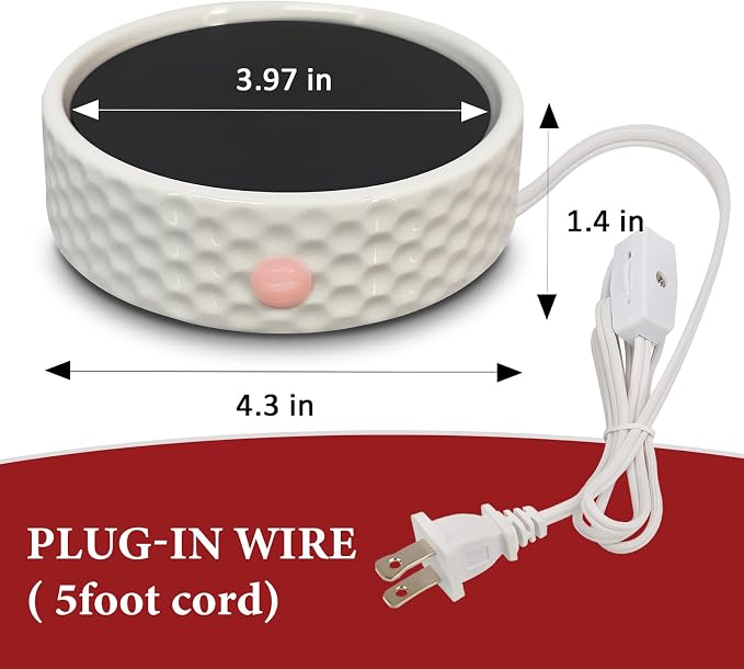 Electric Large Ceramic Candle Warmer Plate - Wax Warmer for Jar Candles, Coffee Mug, Cup, alternate product view 4